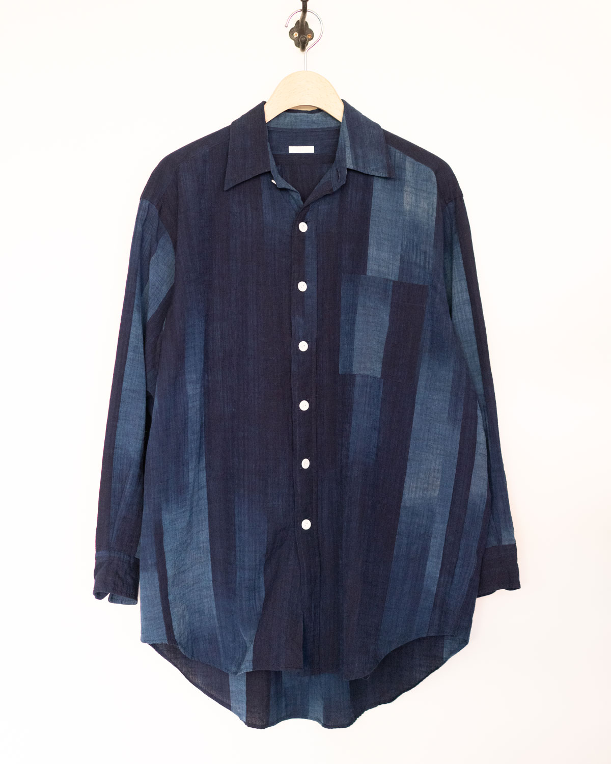 SOWBOW SHIRT -G "KURUME-KASURI" True INDIGO Stripe