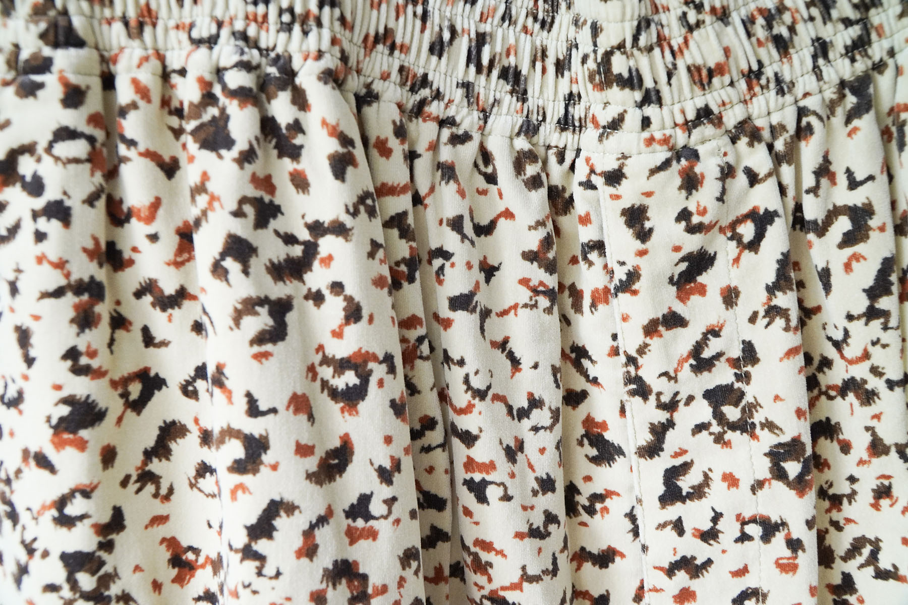 "LEOPARD PRINT" cotton velvet cook pants [SEVEN BY SEVEN] waist detail