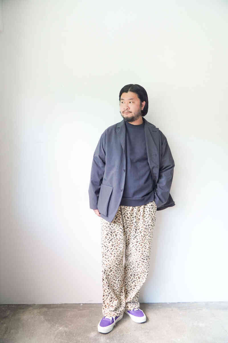 "LEOPARD PRINT" cotton velvet cook pants [SEVEN BY SEVEN] styling image with jacket