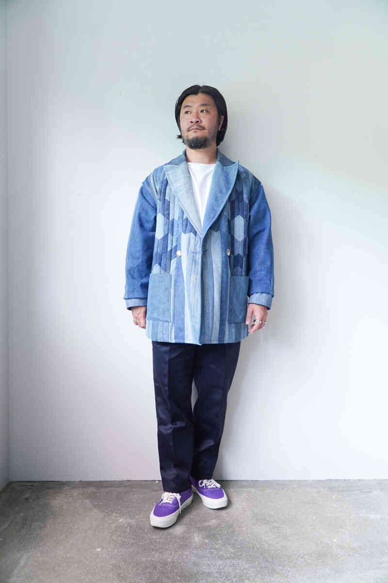 REWORK DENIM JACKET - Natives pattern - [SEVEN BY SEVEN] coordination image with trousers