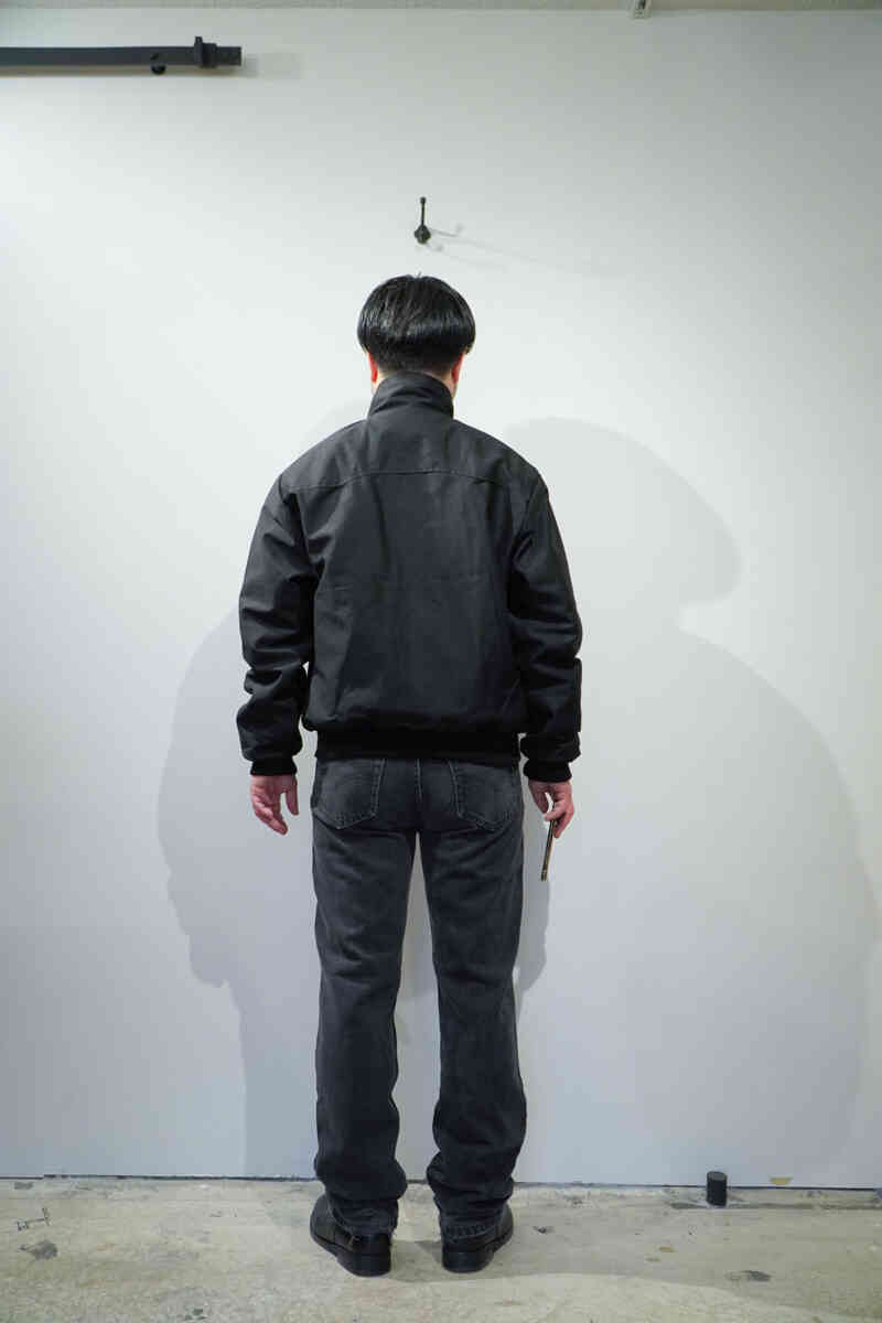 00s deadstock made in ENGLAND harrington jacket wearing image black back