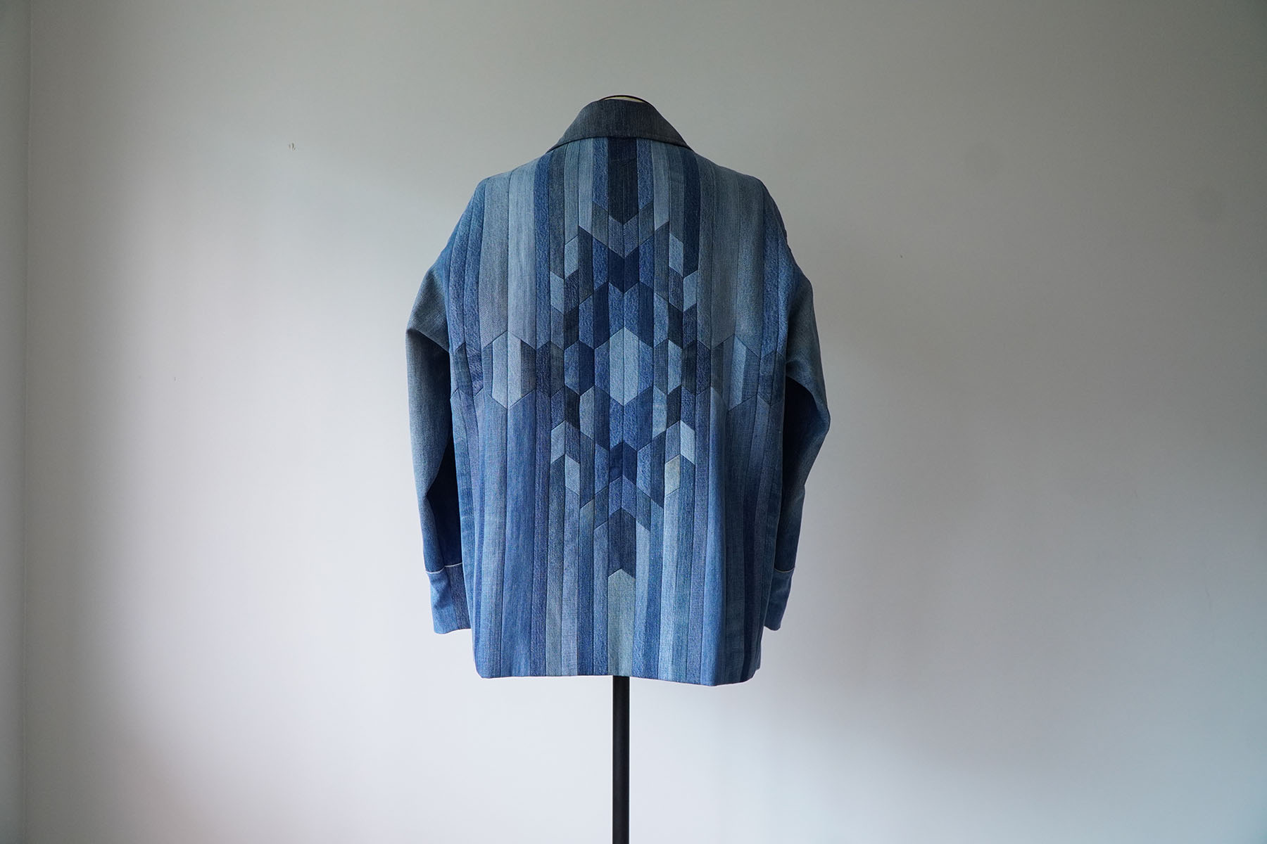 natives pattern denim jacket coordination -rework- [seven by seven] back style