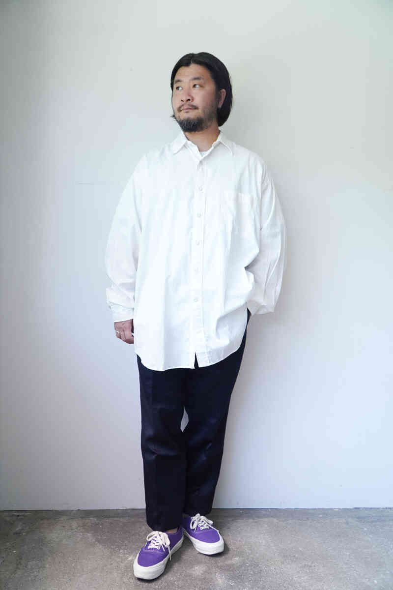 sowbow shirts type G cotton silk regular collar shirts styling image with full length pants