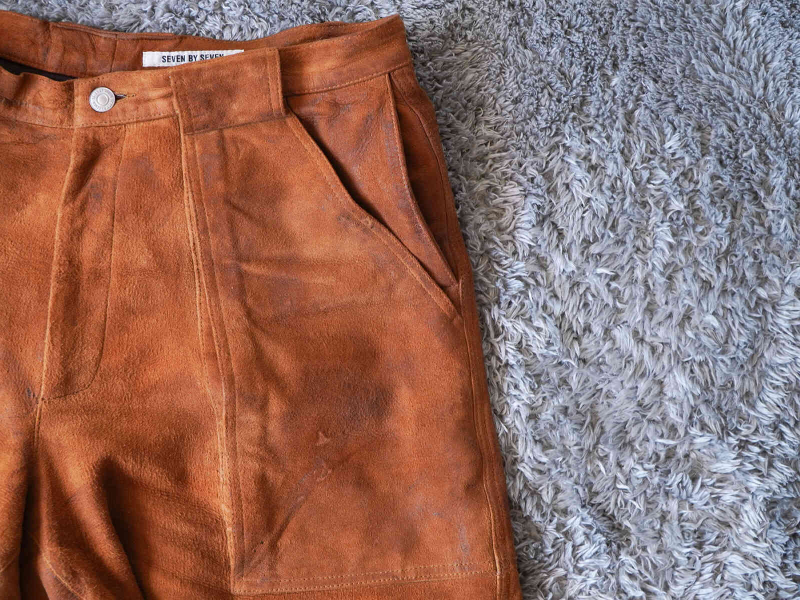 suede leather short pants -W POCKET-[SEVEN BY SEVEN] L pocket