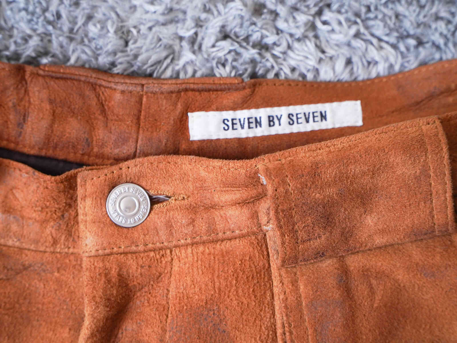 suede leather short pants -W POCKET-[SEVEN BY SEVEN] top button