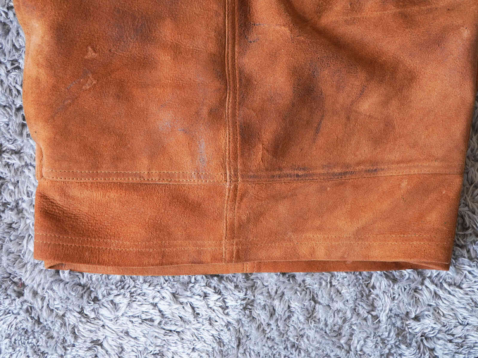 suede leather short pants -W POCKET-[SEVEN BY SEVEN] hem