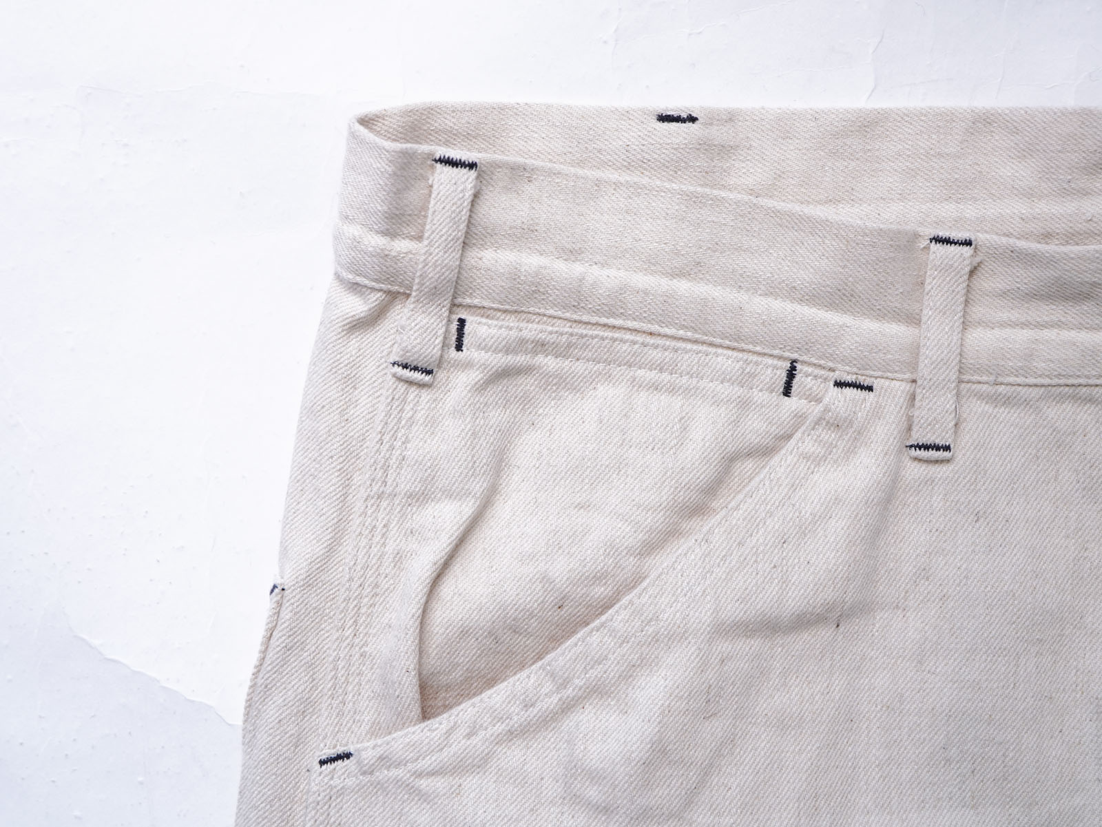 DoubleKnee Painter Pants Hemp Denim Natural [sowbow] coin pocket