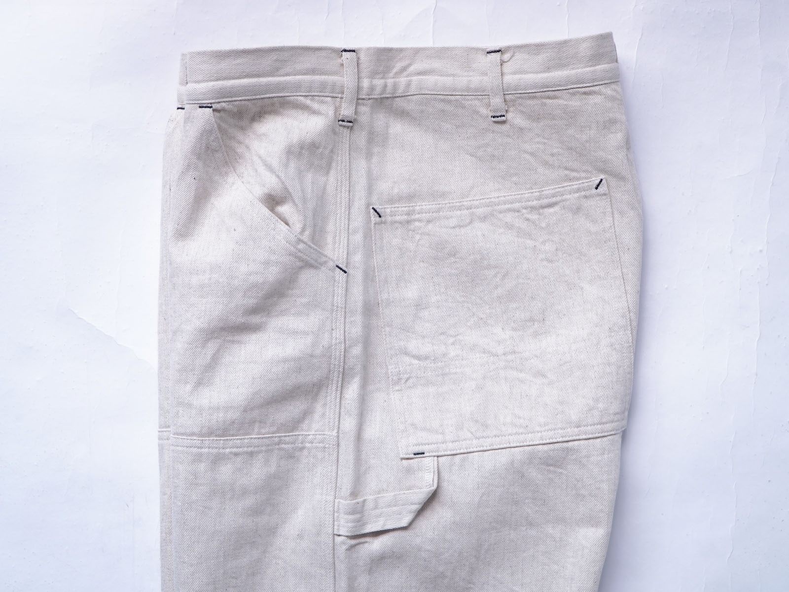 DoubleKnee Painter Pants Hemp Denim Natural [sowbow] side detail