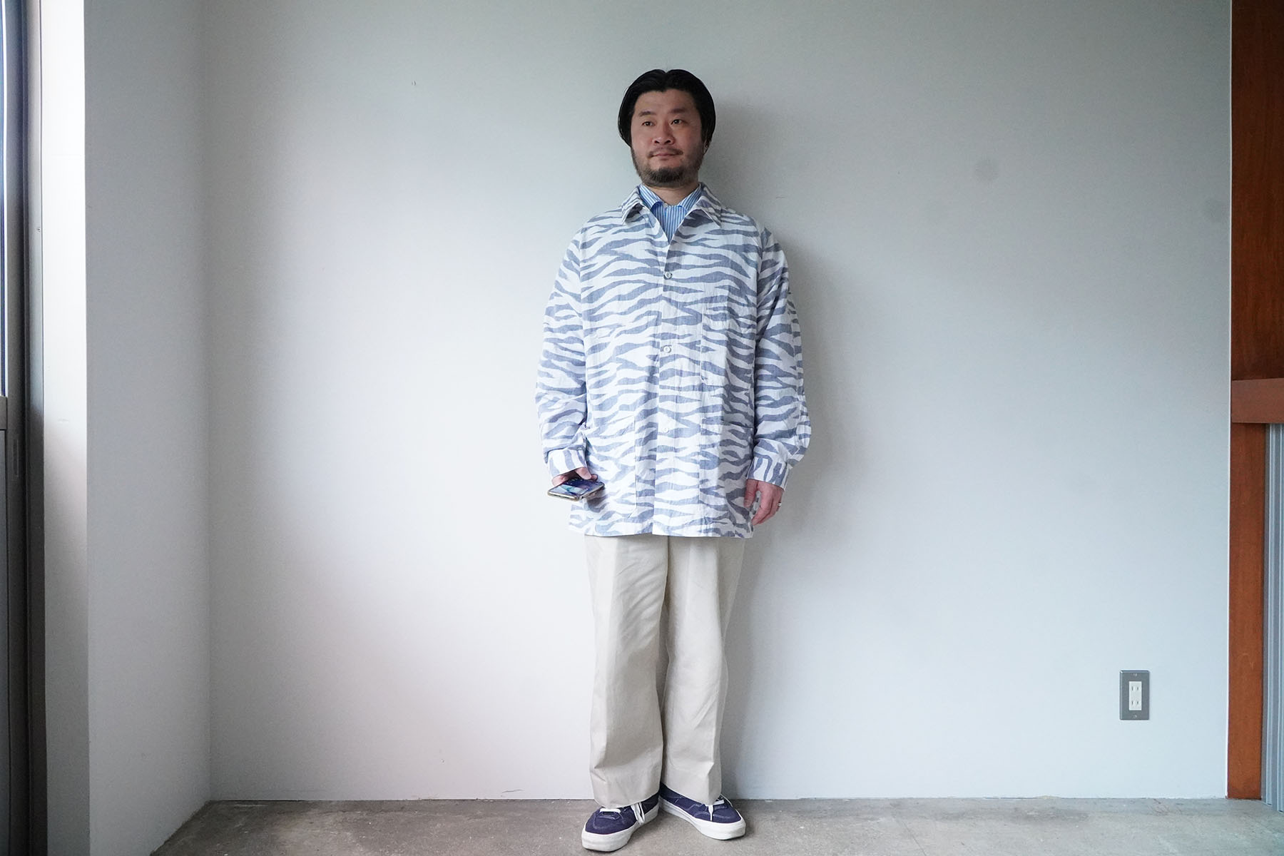zebra pattern -sports jacket type shirts-[sowbow] coordinate image