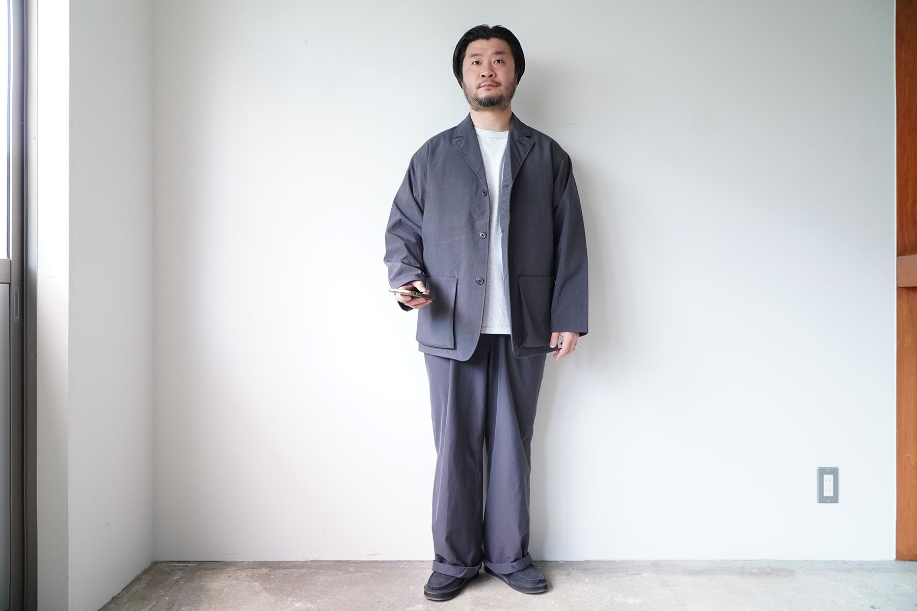 [era goods]TASawai jacket wearing image gray
