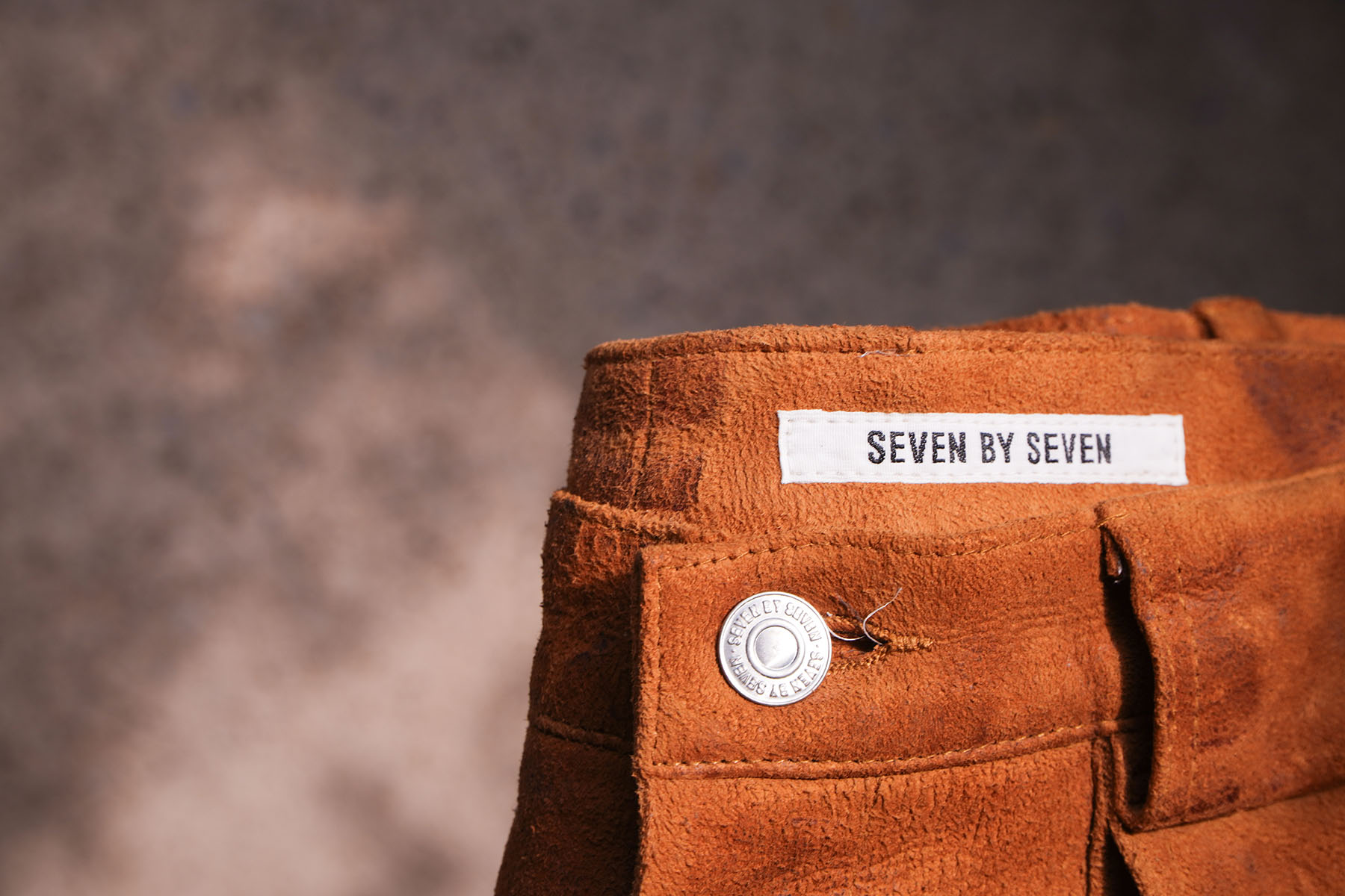 sheep suede leather W pocket shorts [SEVEN BY SEVEN] button