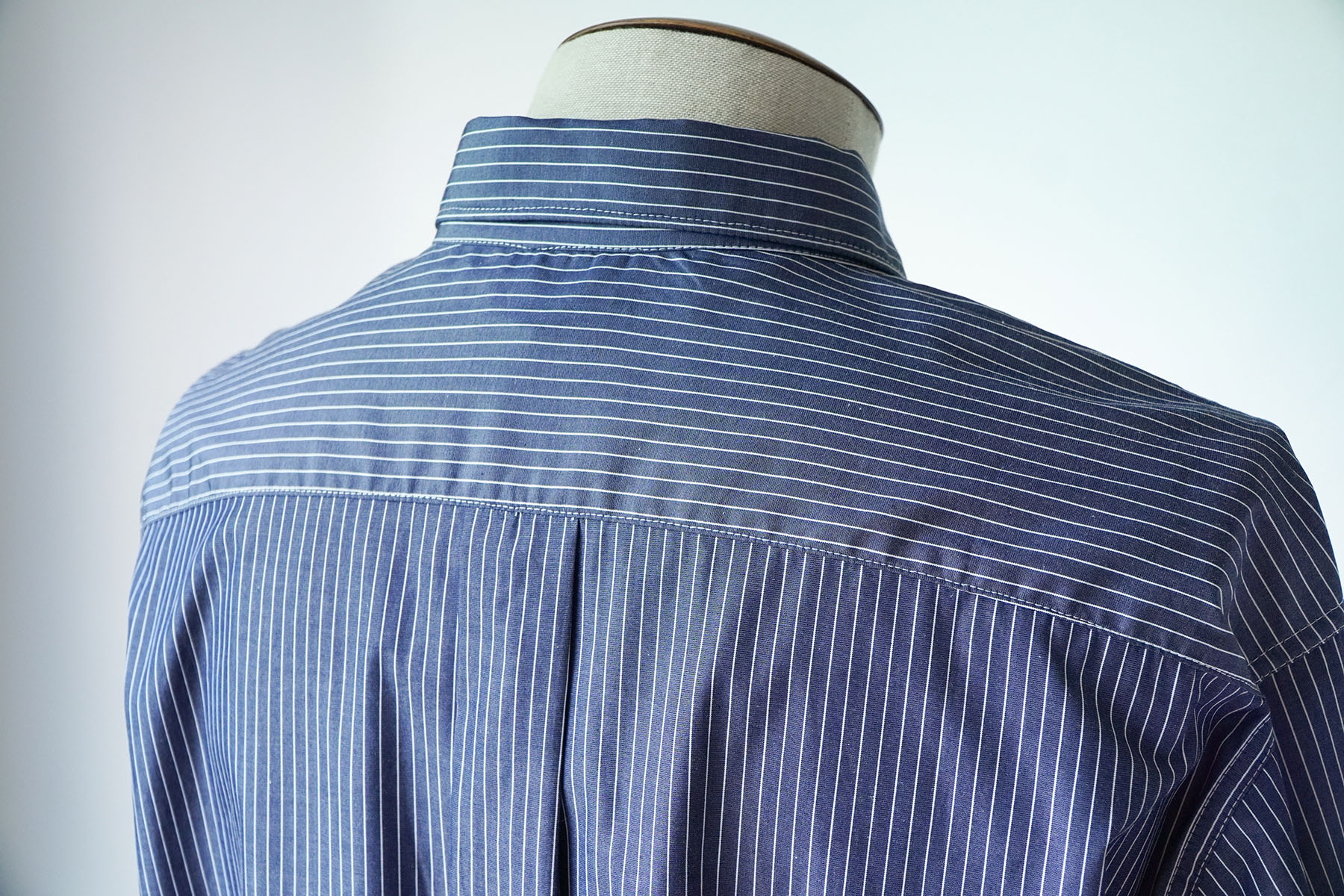 ”WIDE REGULAR SHIRTS(ACS-F004)” navy stripe [alvana] back yorke