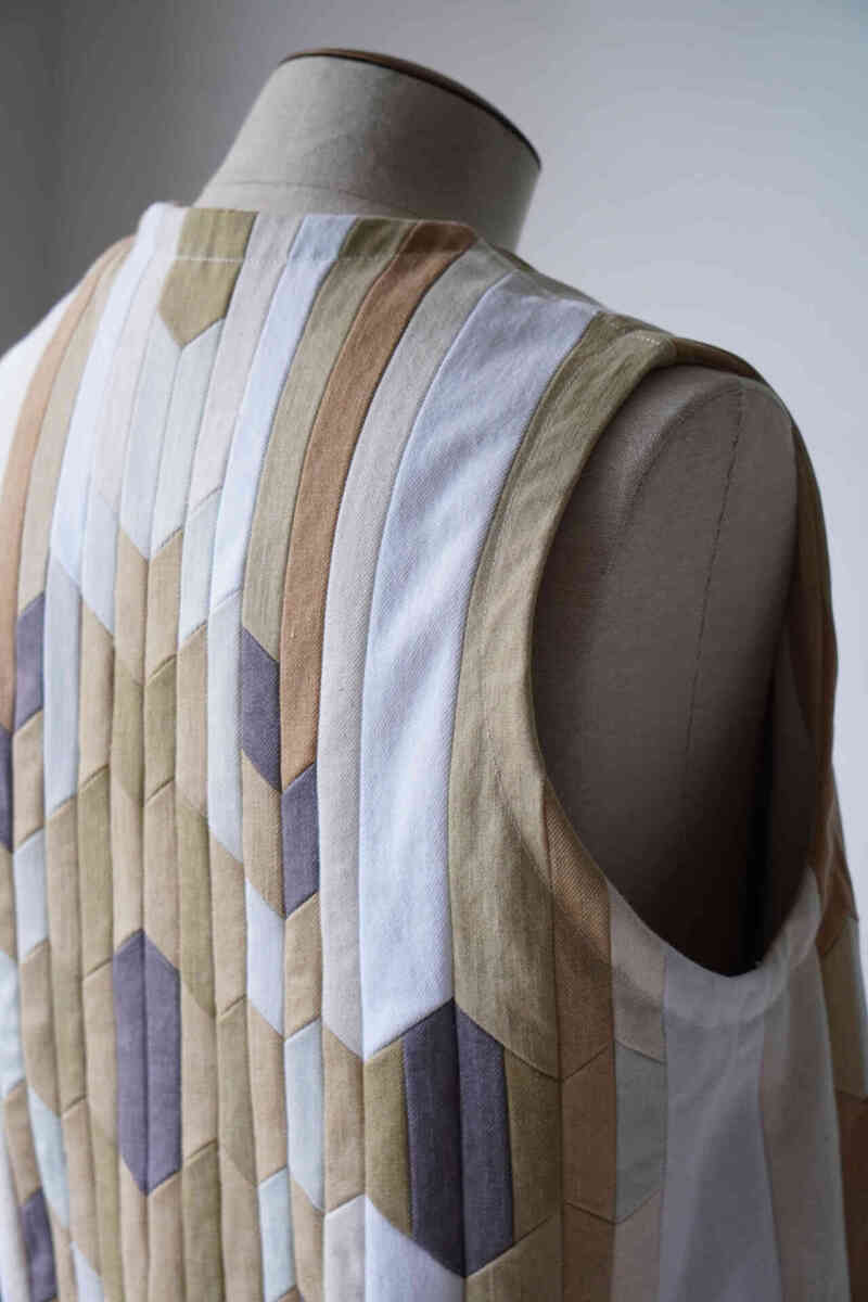 natives pattern "rework denim patch work vest"[seven by seven] back detail