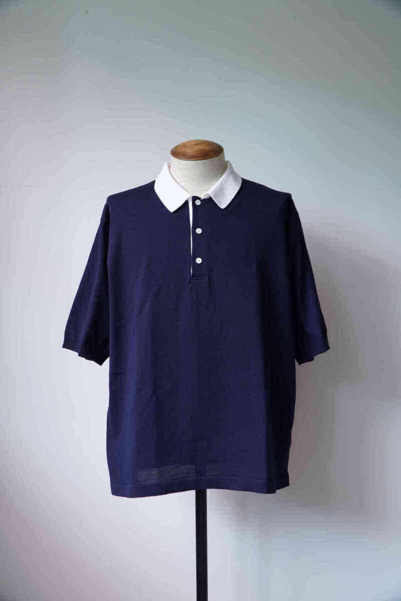 classic rugger knit polo [D.C.WHITE] navy