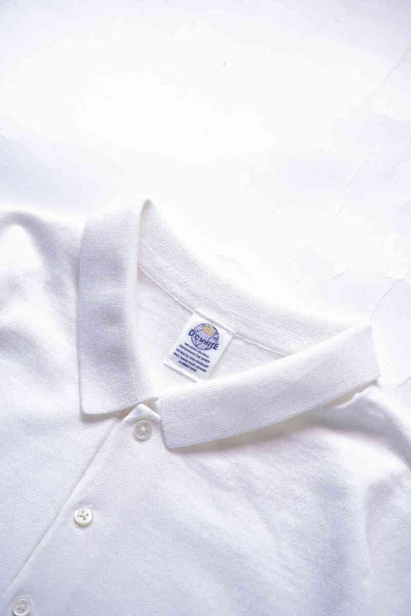 classic rugger knit polo [D.C.WHITE] collar detail