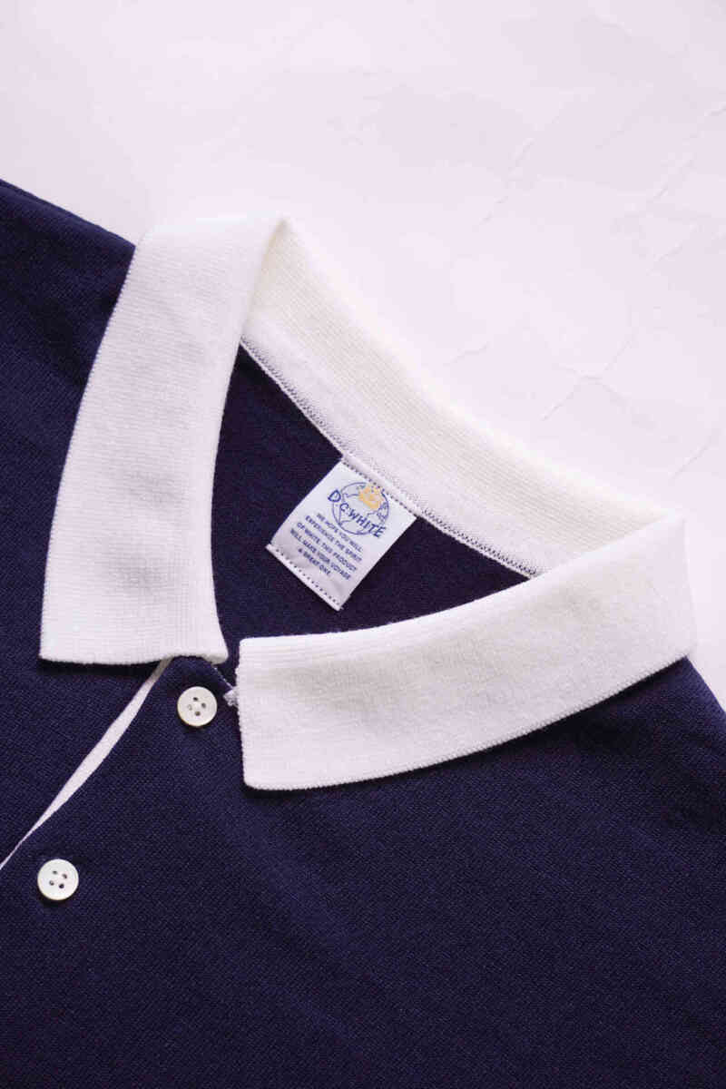 classic rugger knit polo [D.C.WHITE] collar detail white