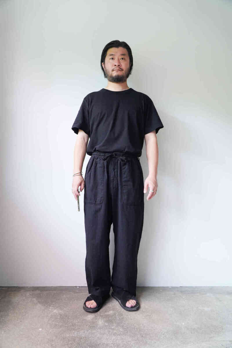 YUZURIHA "CHIKUGO-ORI" SOWBOW EZ PANTS（WIDE）wearing image