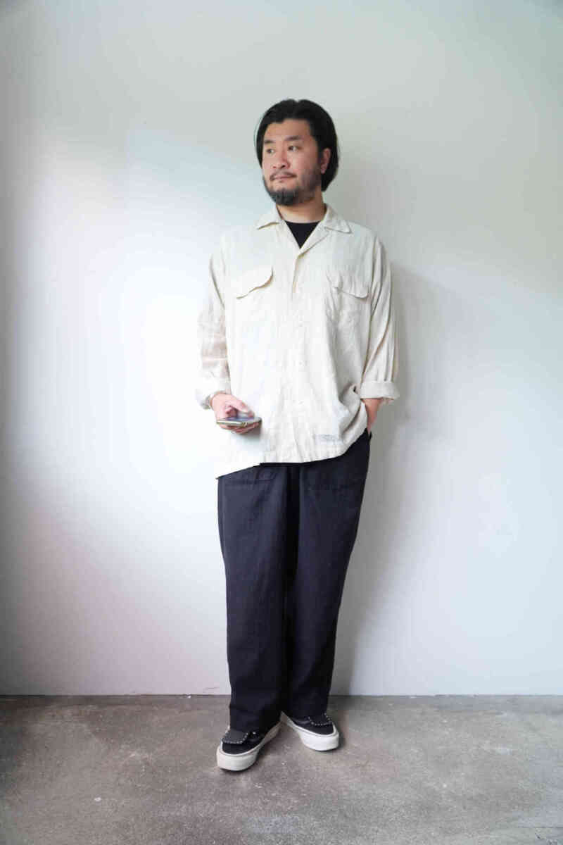 YUZURIHA "CHIKUGO-ORI" SOWBOW EZ PANTS（WIDE）with leisure shirts