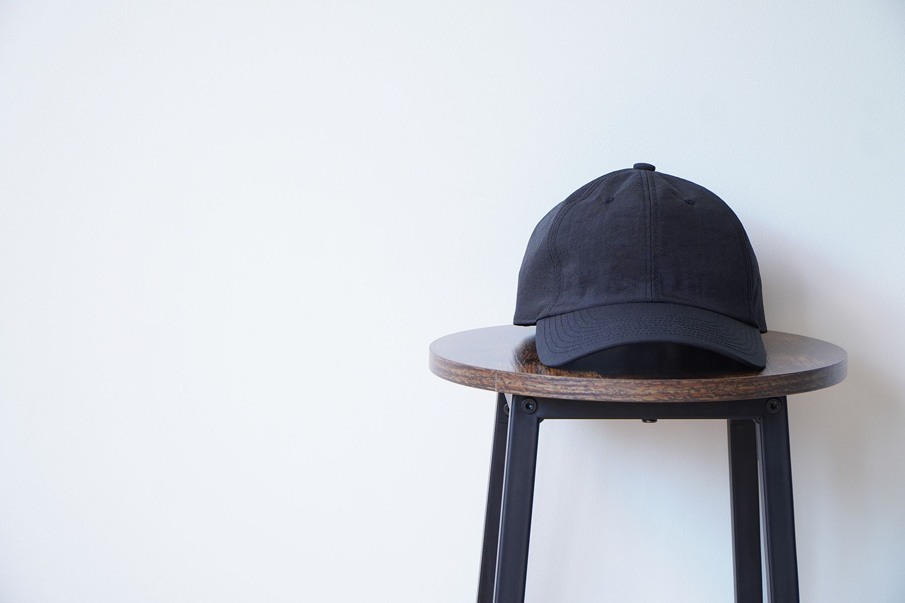 "NYLON CAP" TAS ６PANEL CAP [era goods] black front