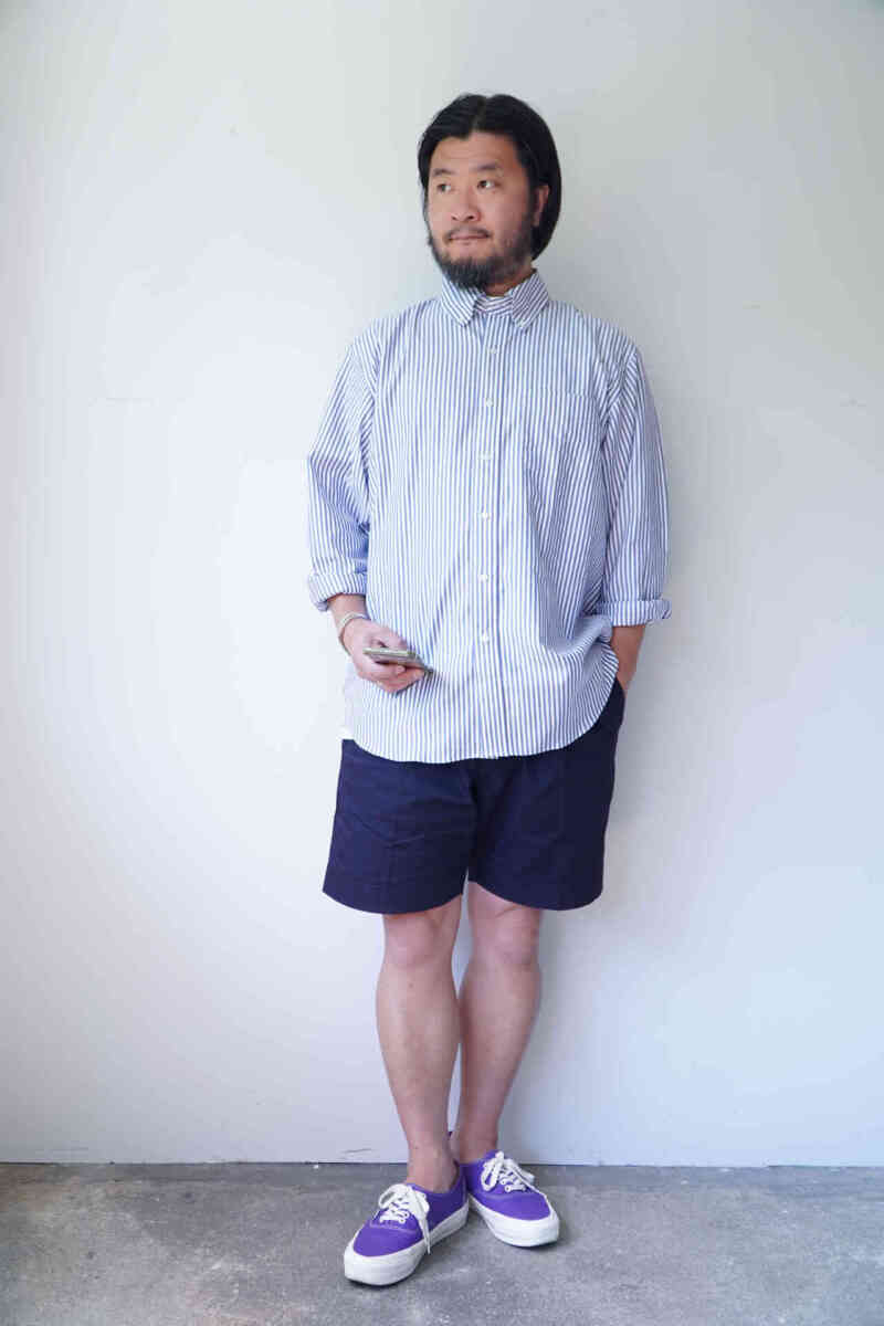 "Stripe" IVY BD shirts [D.C.WHITE] coordination image navy