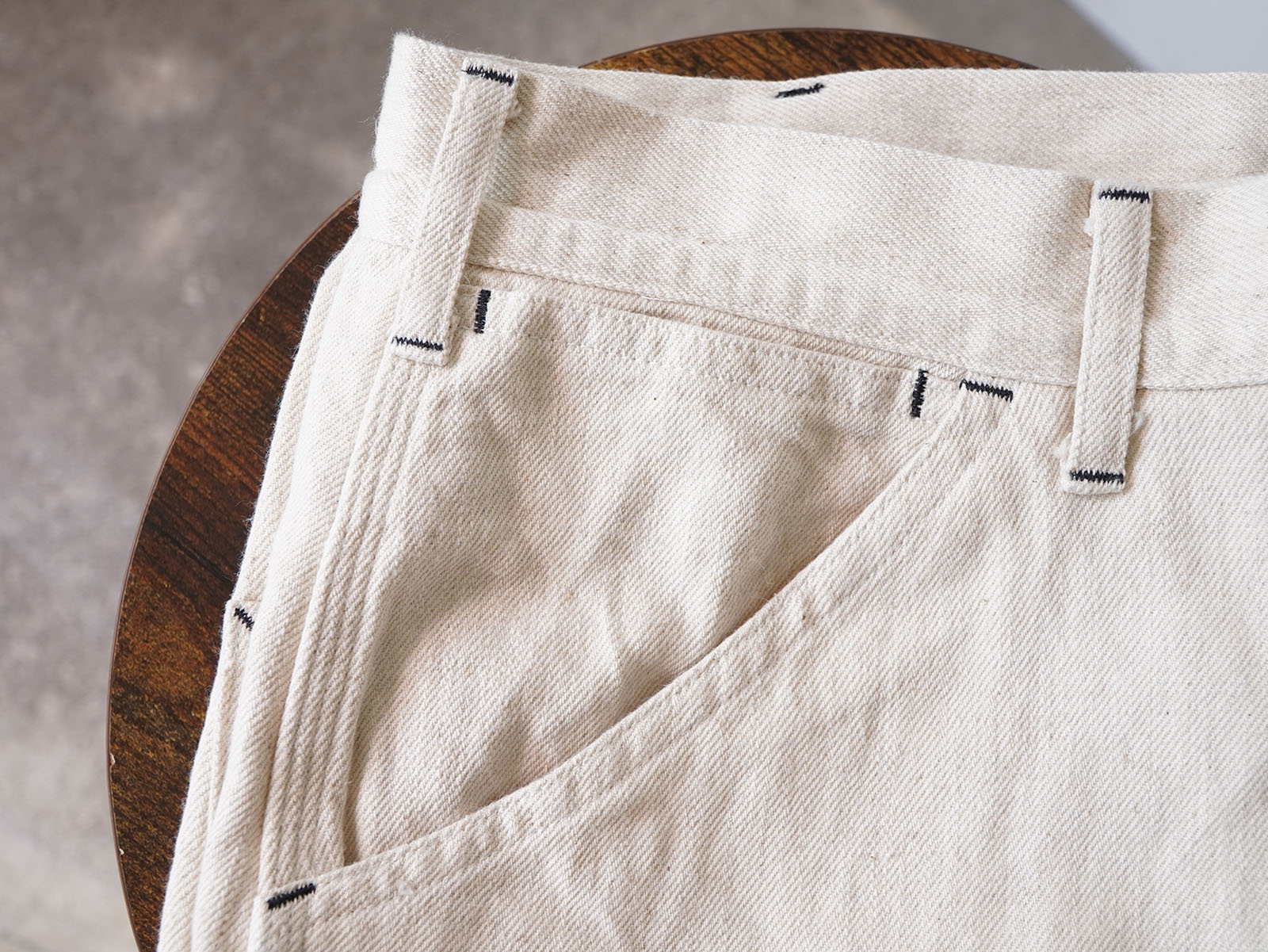 painter pants (double knee) natural back in stock [sowbow] coin pocket