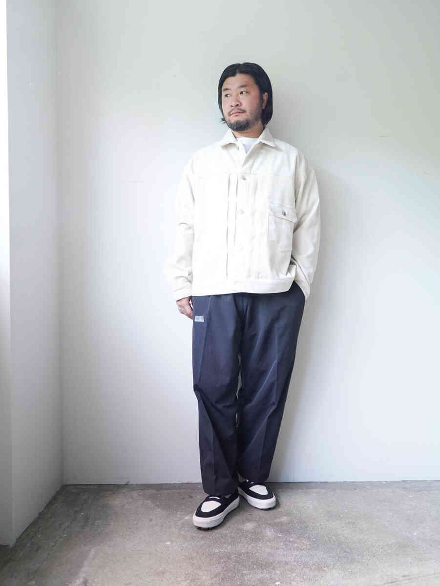 "FIRST type" Corduroy Jacket ‐Modal mix‐[SEVEN BY SEVEN] styling with nylon pants