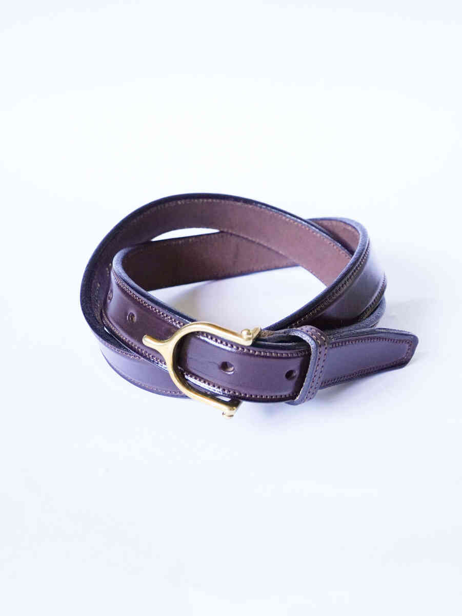 [tory leather] "spur buckle belt" made in USA havana