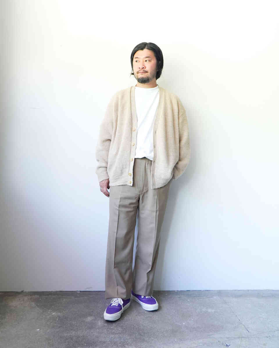 FLARE TROUSERS ‐wool twill‐ [SEVEN BY SEVEN] styling with cardigans