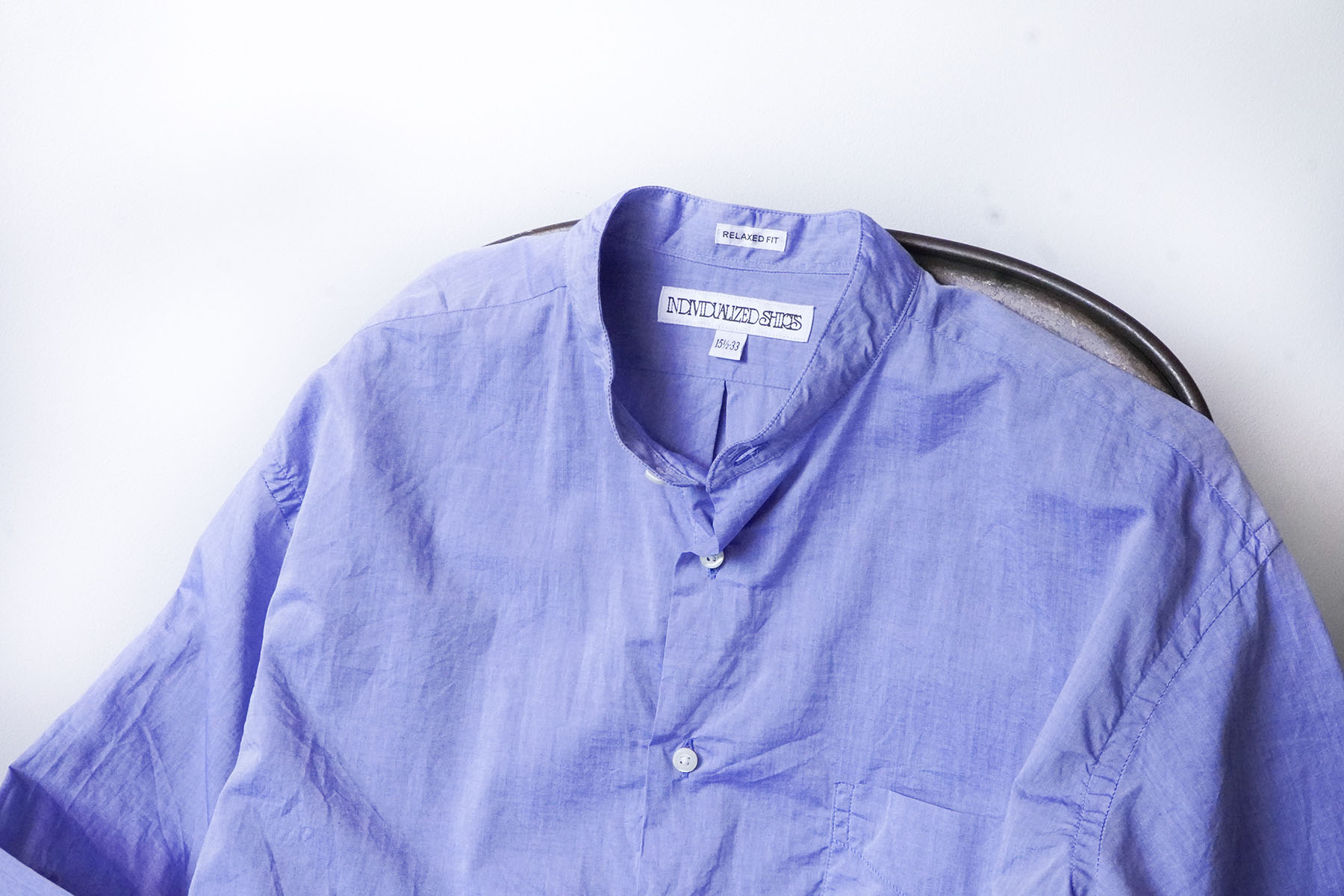 band collar shirts "chambray" [INDIVIDUALIZED SHIRTS] top