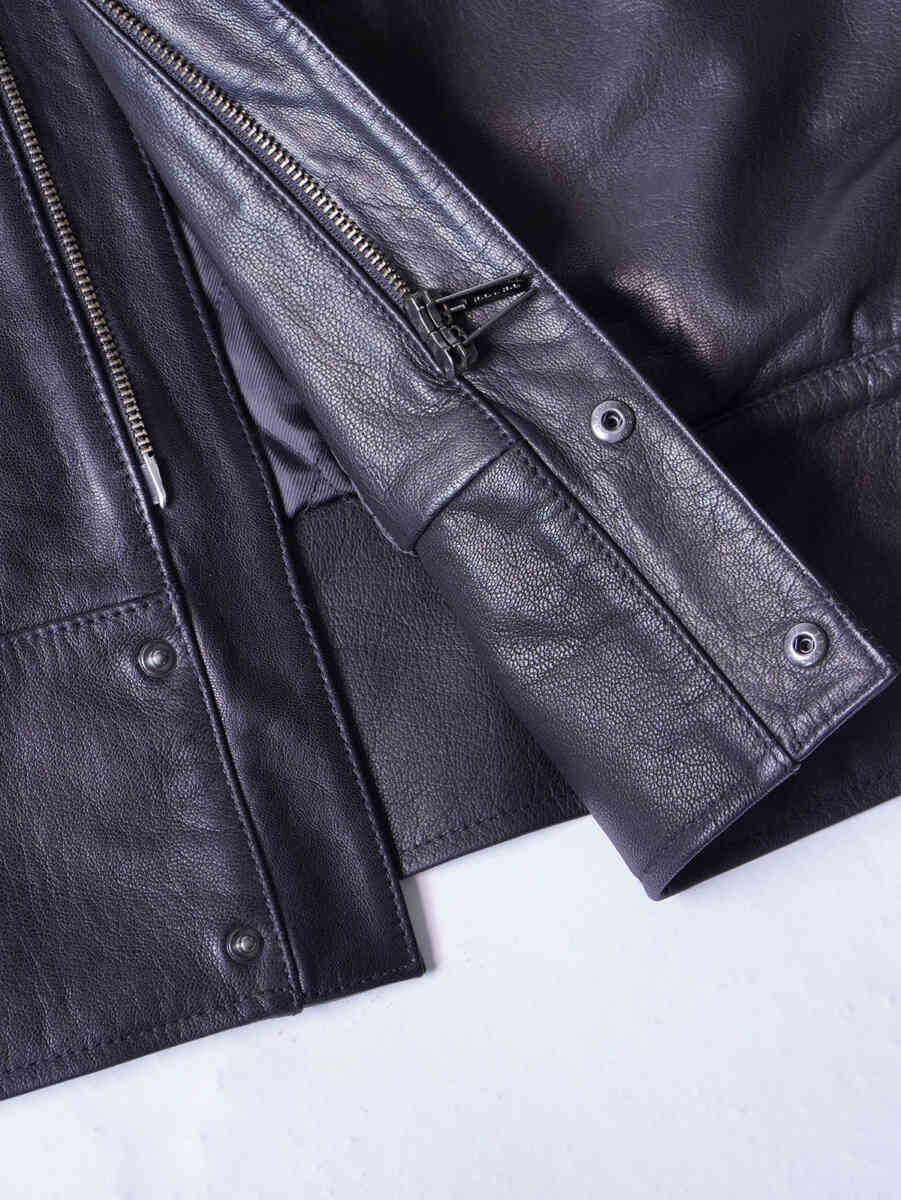 Goat leather "Stand up collar leather car coat" [SEVEN BY SEVEN] zipper