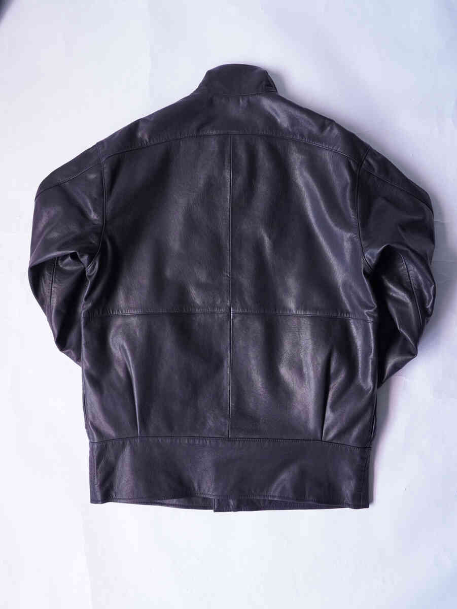 Goat leather "Stand up collar leather car coat" [SEVEN BY SEVEN] back