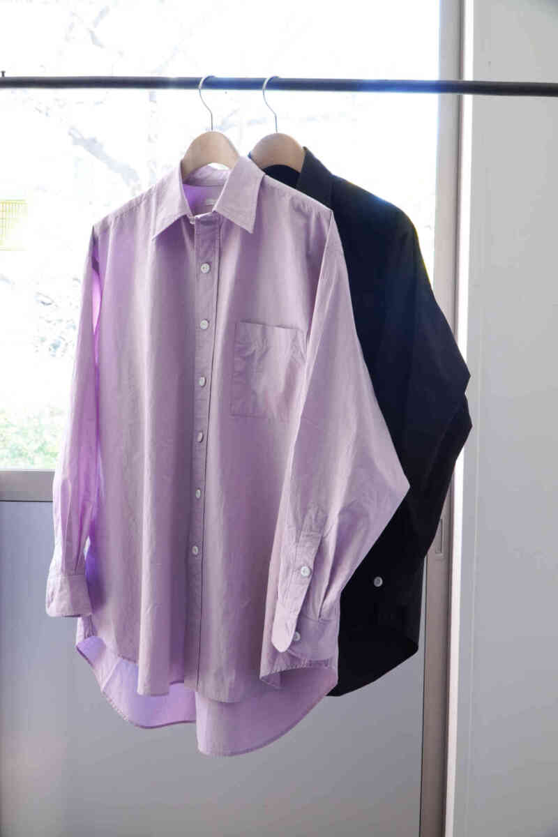 regular collar shirts "G" cotton / silk [SOWBOW shirt]