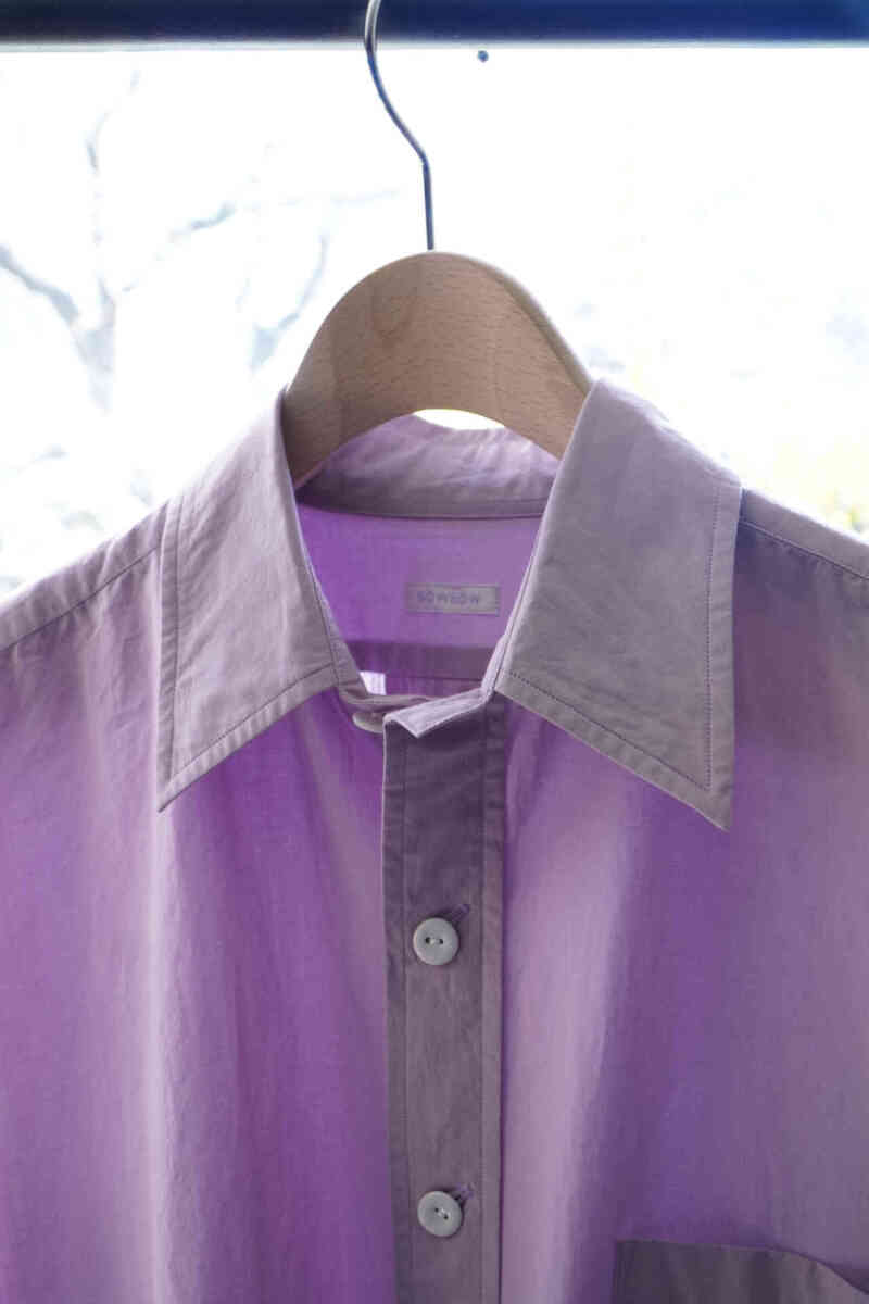 regular collar shirts "G" cotton / silk [SOWBOW shirt] purple