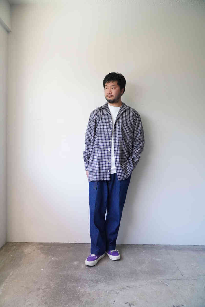 SUPER130’s wool "open collar shirt" [INDIVIDUALIZED SHIRTS] wearing image