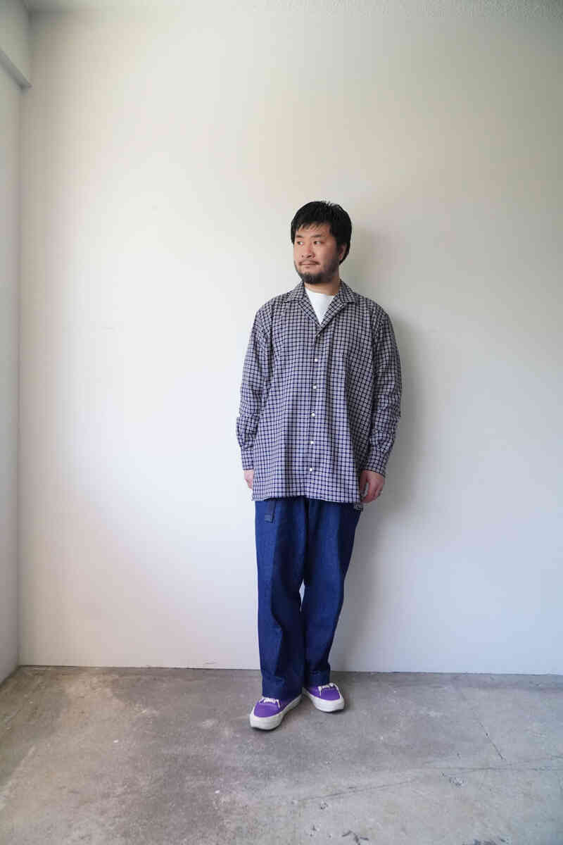 SUPER130’s wool "open collar shirt" [INDIVIDUALIZED SHIRTS] styling image