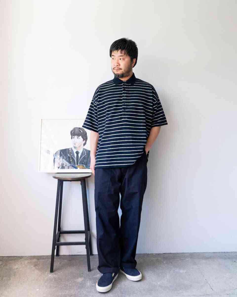 OVERSIZE POLO - terry [UNFEIGNED] wearing image navy