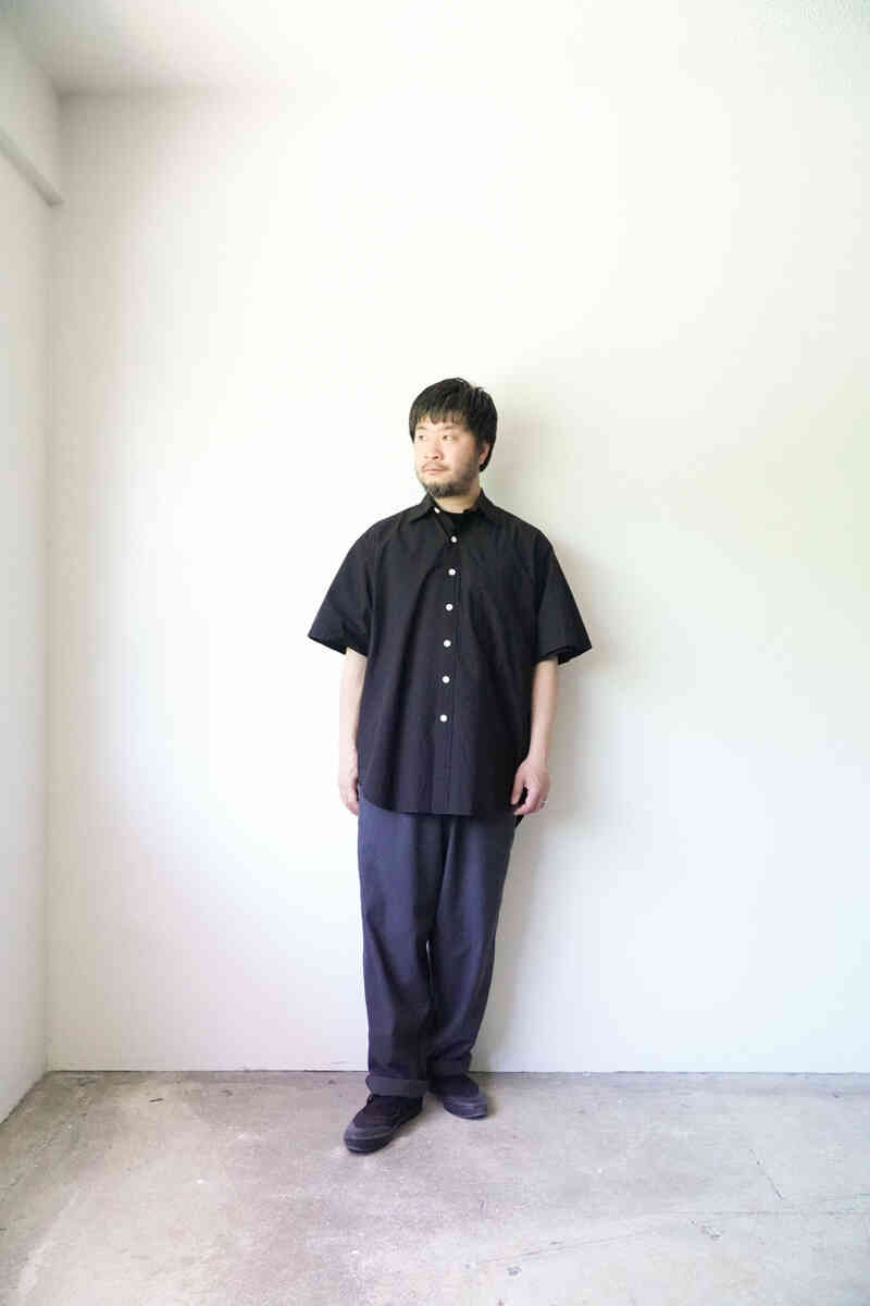 short sleeve " cotton / silk shirts - G " [SOWBOW] styling with easy pants