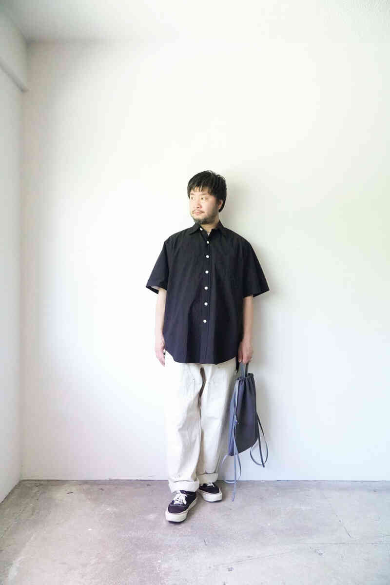 short sleeve " cotton / silk shirts - G " [SOWBOW] styling with double knee painter pants