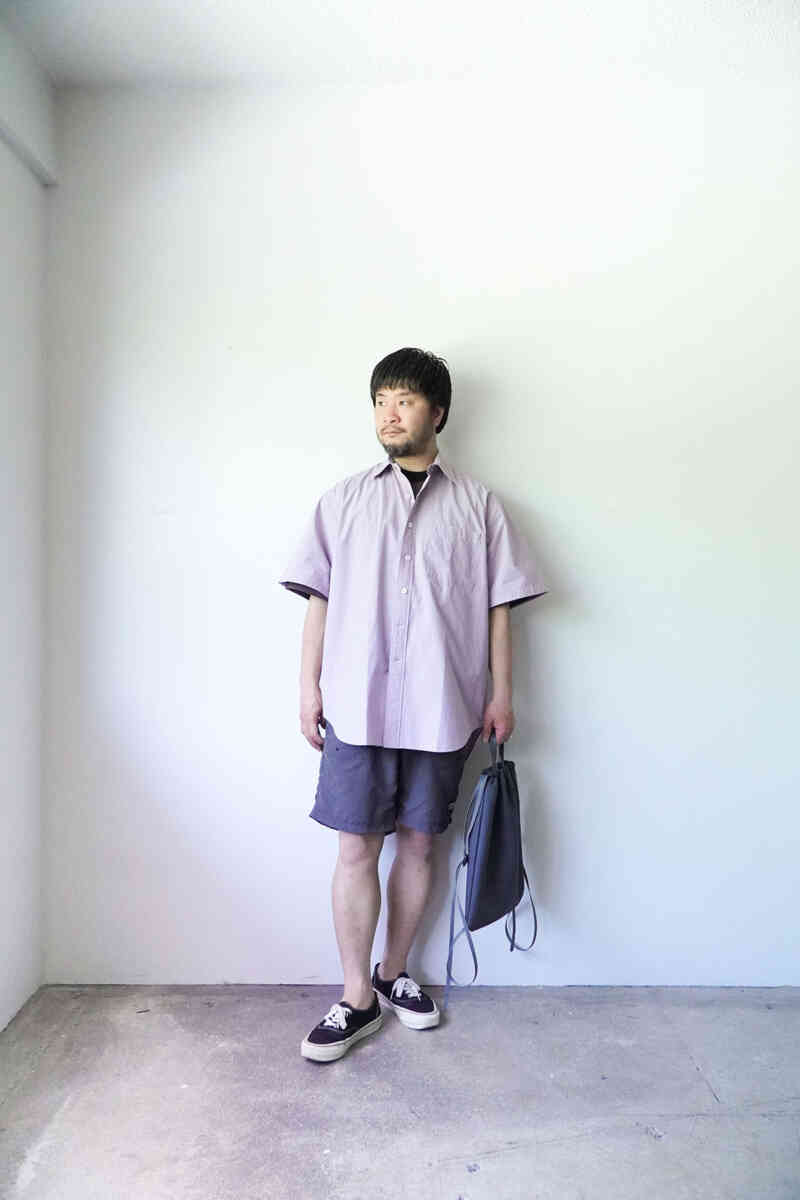 short sleeve " cotton / silk shirts - G " [SOWBOW] styling with short pants