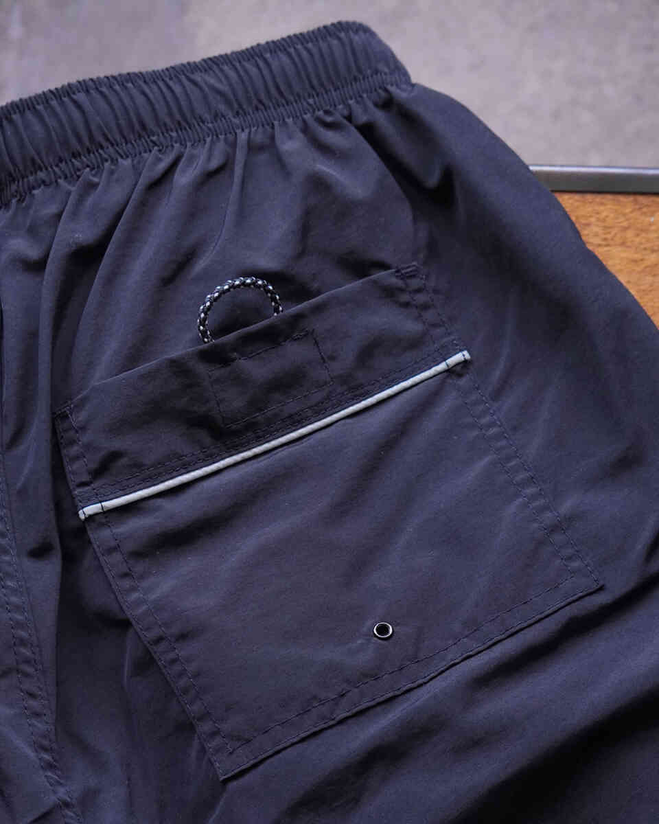 tougher "nylon" camp shorts : hip pocket
