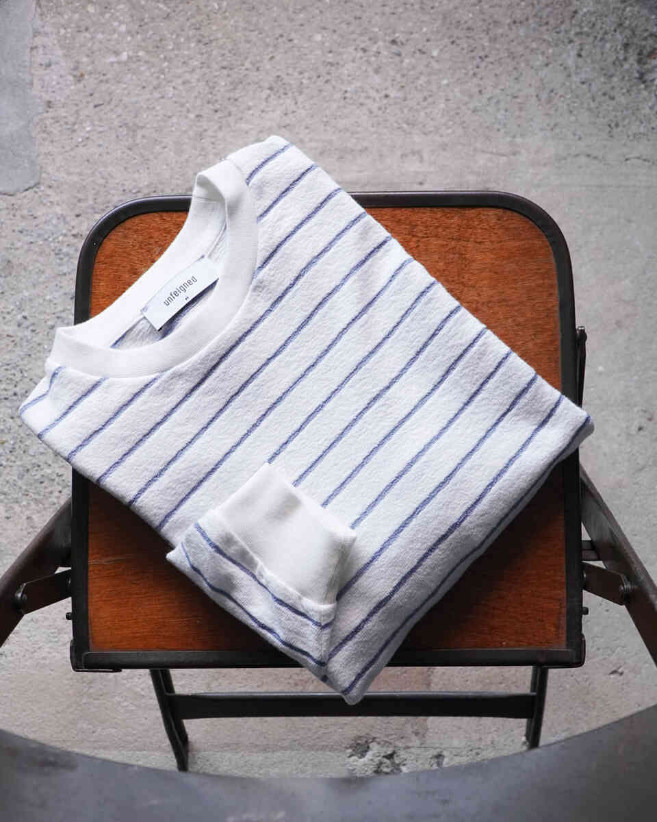 basic T-shirt - long sleeve "terry marine stripe" [unfeigned]