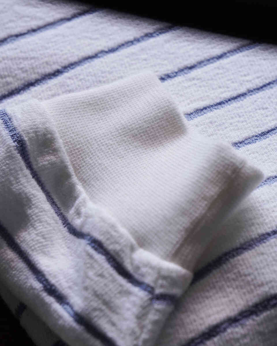 basic T-shirt - long sleeve "terry marine stripe" [unfeigned] cuff rib