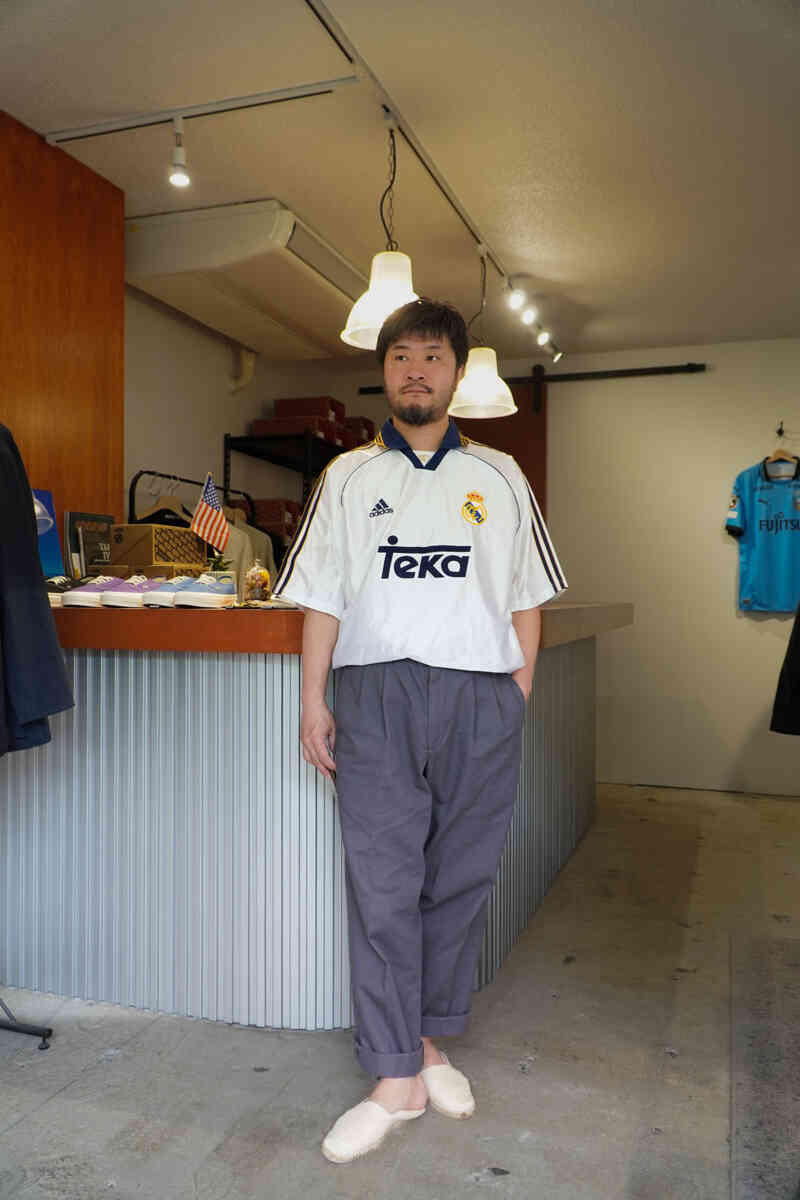 soccer jersey as a fashion [vintage] Real Madrid wearing image