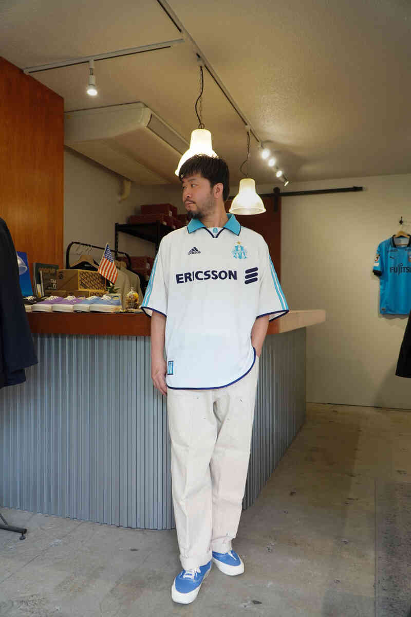 soccer jersey as a fashion [vintage] Marseille wearing image