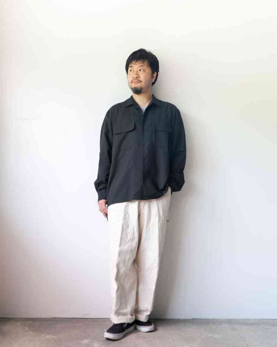 forest green - FLAT COLLAR SHIRTS L/S - [SEVEN BY SEVEN] 165cm着用イメージ