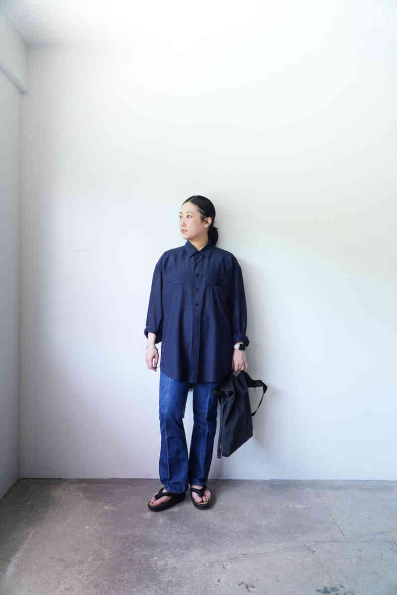 smile pocket sheer western shirts - Gingham - [SEVEN BY SEVEN] 着用イメージ　女性