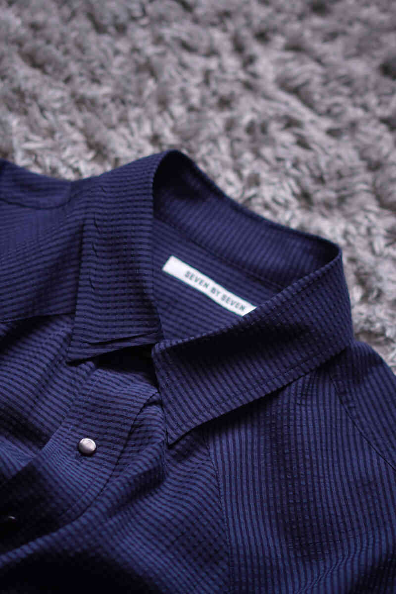smile pocket sheer western shirts - Gingham - [SEVEN BY SEVEN] 襟元