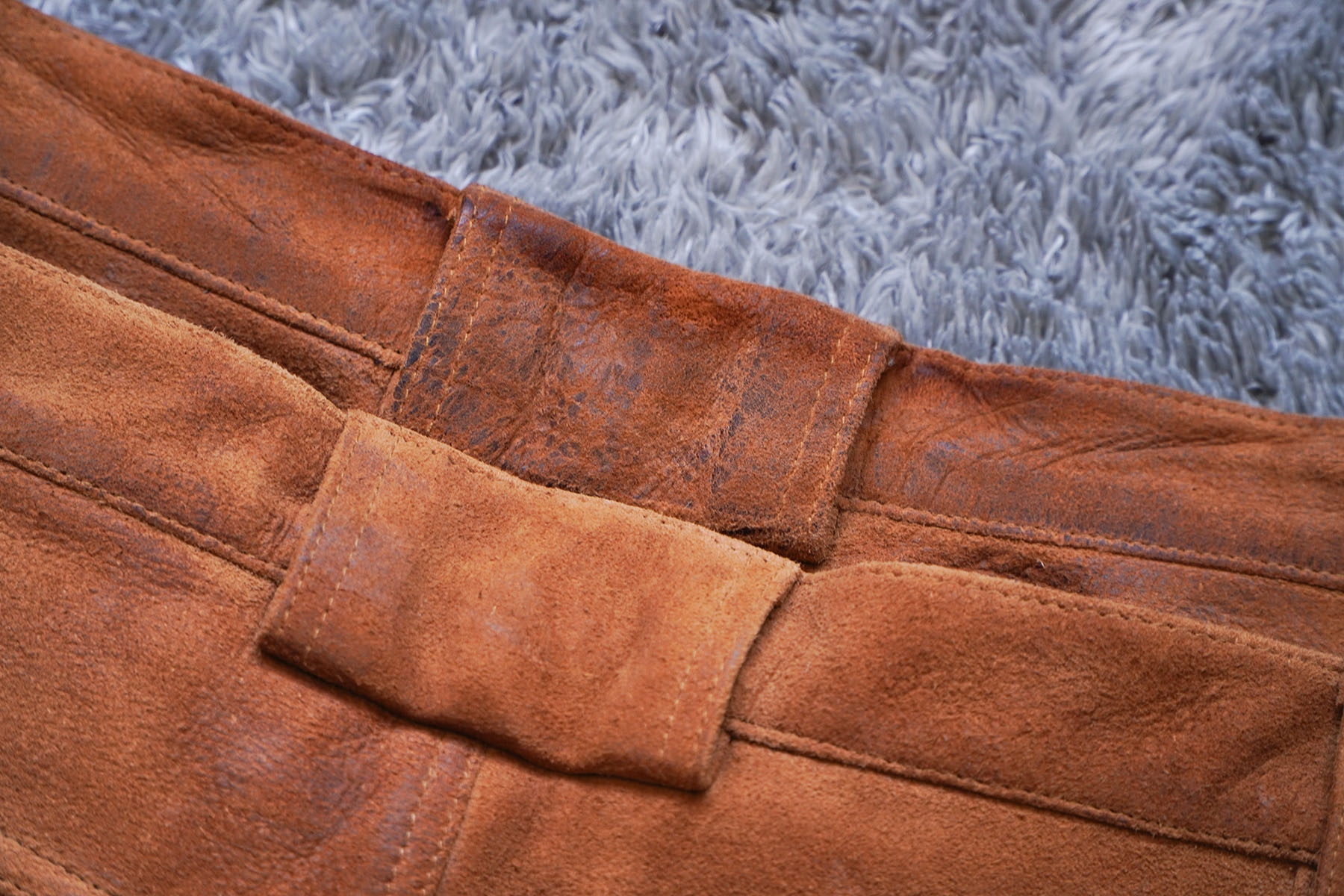 enjoy aging process of suede leather shorts [ SEVEN BY SEVEN ] ベルトループ　エイジング