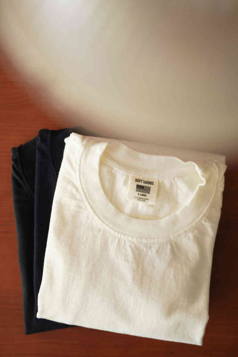 TEE -shirt for shorts [SOFT GOODS]ホワイト、ブラックの平置き