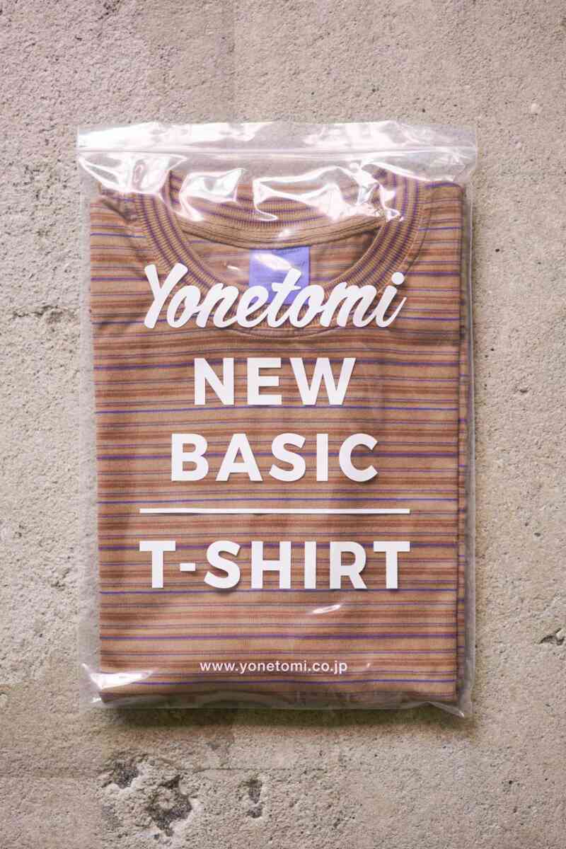 GARMENT DYED RANDOM BORDER T-shirts ライトブラウンパッケージ